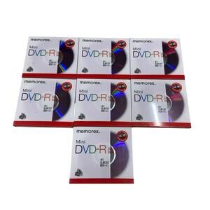 Qty 7 New Factory Sealed Memorex Mini DVD-R Double Sided 4X 2.8GB 60min Discs